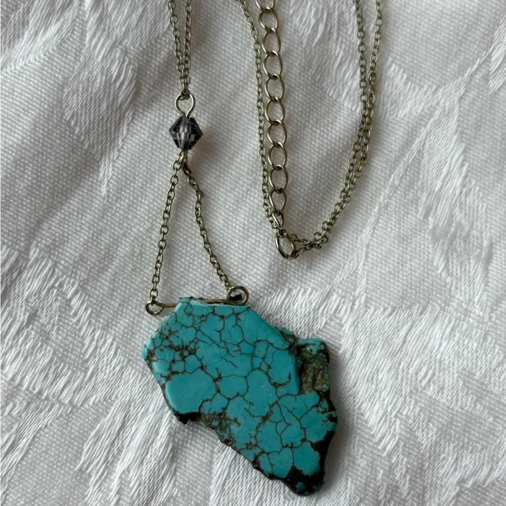 Silver Turquoise Pendant Necklace